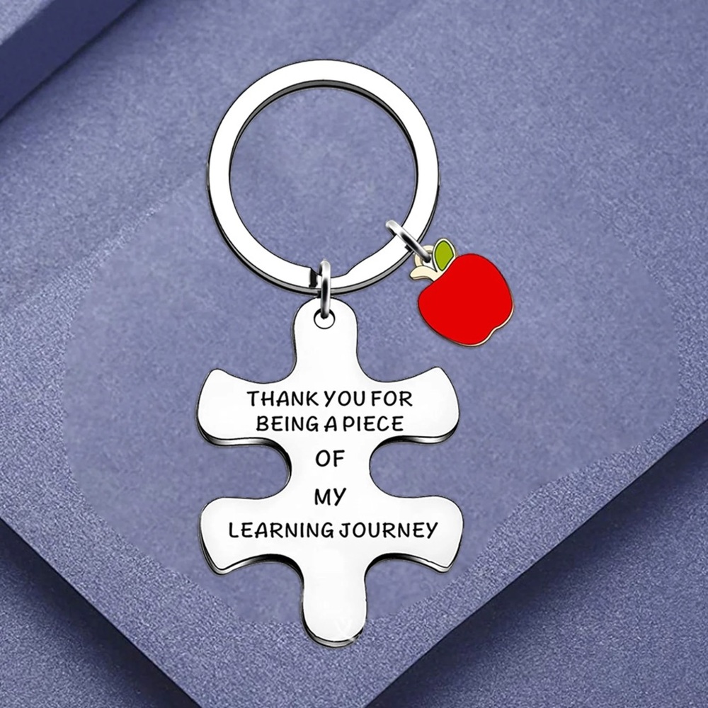 THANK YOU FOR BEING A PIECE OF MY LEARNING JOURNEY KEYCHAIN WITH GIFT BOX NIB - Picture 1 of 4